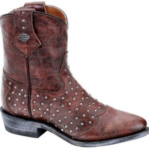 Harley-Davidson® Women's Violet motorcycle boots in burnt red